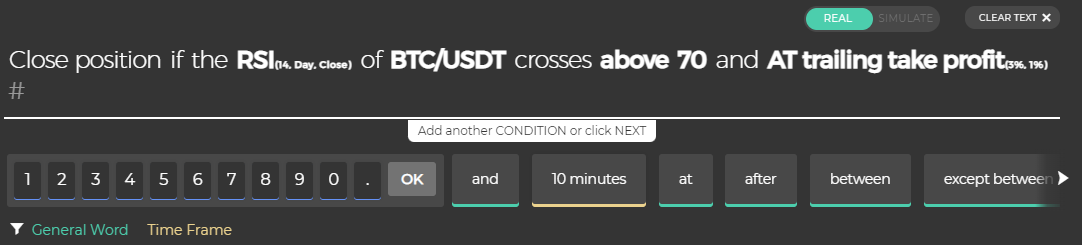 RSI range crypto trading strategy - exit